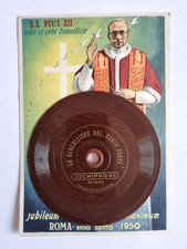 Giubileo 1950 Anno Santo Papa Pio XII Benedizione Disco Vinile Roma Cartolina