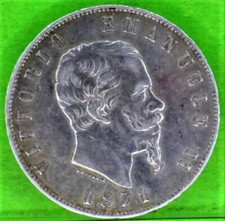 aXF, ITALY, 5 Lire, 1871