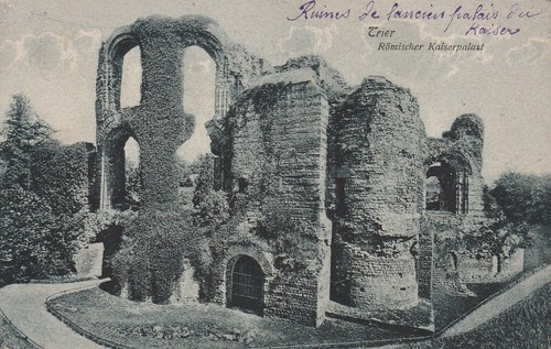 Cartolina treviri palazzo - cartolina, treviri.