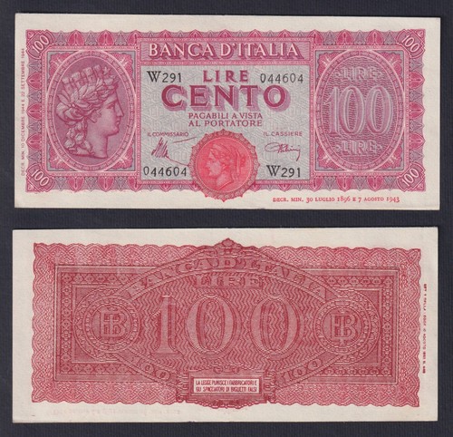 Banconota italia 100 - italia, lire
