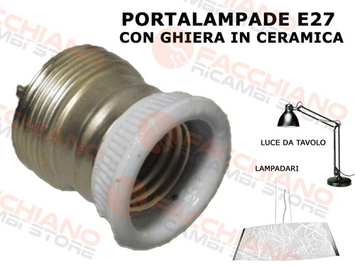 Portalampade e27 con ghiera - e27, in