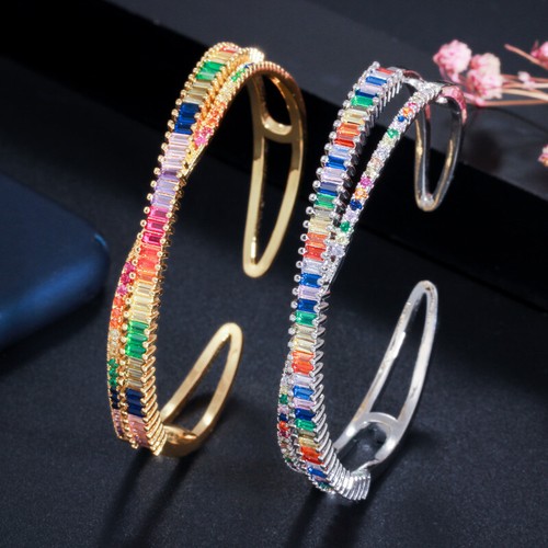Bracciale aperto baguette