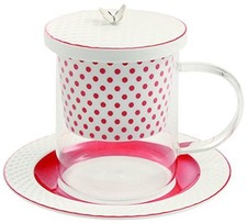 VILLA D'ESTE HOME TIVOLI TISANIERA  JASMINE CON FILTRO VETRO PORCELLANCA MULTICO