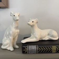 2 statuine vintage levriero in