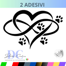 2 ADESIVI CUORE INFINITO CANE