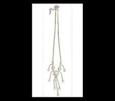 Collana lunga con strass bianchi, perfetta per occasioni speciali. - Elegante 