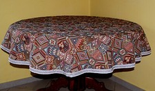 Tovaglia Gobelin con Lavorazione Jacquard • Diametro 175 cm • Vintage