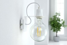 Lampada da Parete Muro Applique moderna minimal bianca Interno Industriale E27