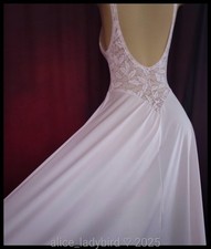 Squisito ABITO vintage PIZZO OLGA 91060 elasticizzato top lungo slip dress floreale ~M 