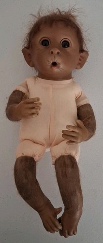 Bambola scimmia bambino reborn - bambino,