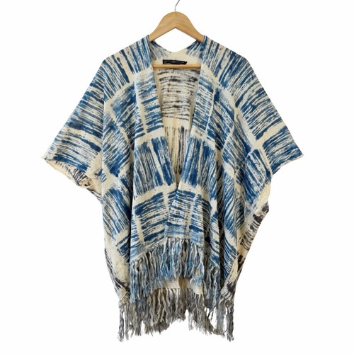 Poncho avvolgente con frange