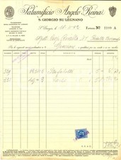 1932 SAN GIORGIO SU LEGNANO (MI) Salumificio ANGELO REINAL *Fattura per lardo