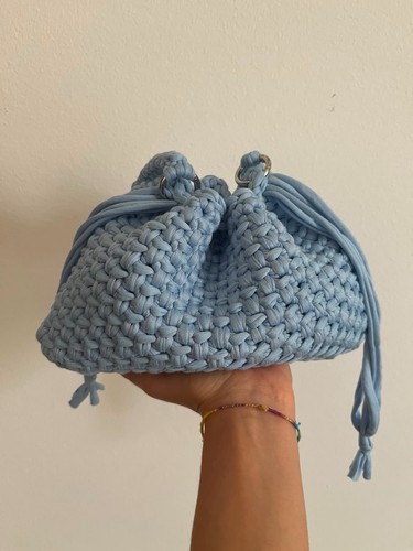 Borsa spalla donna azzurra - a,