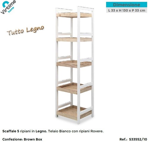 Scaffale legno multiuso - legno, 5