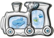 Cornice bimbo portafoto argento valenti trenino treno 71602 2lc foto quadro foto