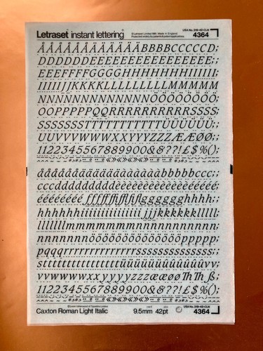Letraset 4564 caxton roman - caxton,