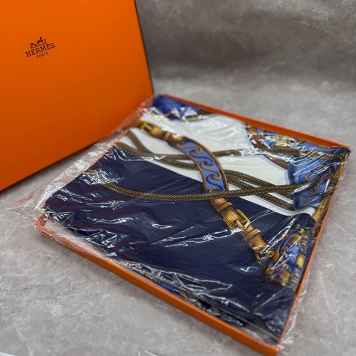 Sciarpa seta blu hermes - di,