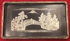 VASSOIETTO VINTAGE IN LEGNO LACCATO NERO ANNI’50/’60 - Illustrazione tipo Cina