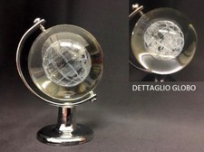 BOMBONIERA MAPPAMONDO GLOBO VETRO INCISO LASER 6 CM MATRIMONIO CRESIMA COMUNIONE