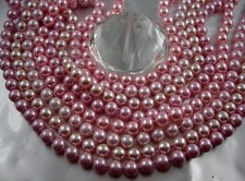 sensuale lungo collana di perle in NOBILE ROSA goldlachs Toni colore + lunghezze