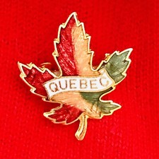 Spilla foglia d'acero Quebec spilla cravatta guillochet smalto autunno orgoglio canadese gioielli