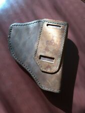 Fondina Vintage da Cintura Cuoio Marrone Mini Pistola Automatica HAND MADE ITALY