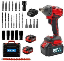 Avvitatore ad Impulsi con 2 Batterie 68V 6AH 3000 Giri Trapano Pistola 500NM