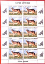 A3807 - Angola - ERRORE ERRORE ERRATO, Foglio Completo (x10 francobolli) - Caracal caracals 2018