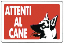 Cartello ATTENTI AL CANE Targa