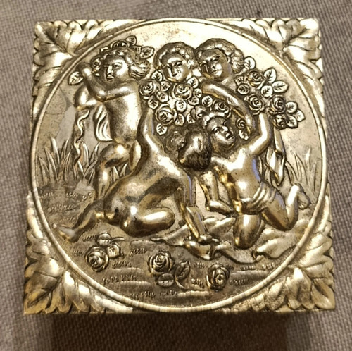 Antico cofanetto metallo - antico,