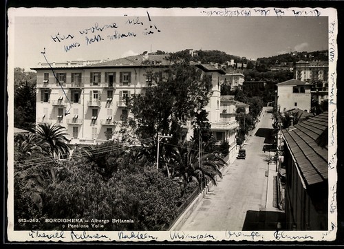 Cartolina bordighera albergo - cartolina, bordighera,