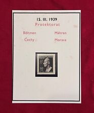 TERZO REGNO GERMANIA NAZISTA REINHARD HEYDRICH MASCHERA DELLA MORTE FRANCOBOLLO con CARTOLINA 1939 WW2 WWII