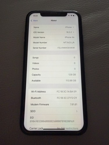 Apple iphone 128 - xr,