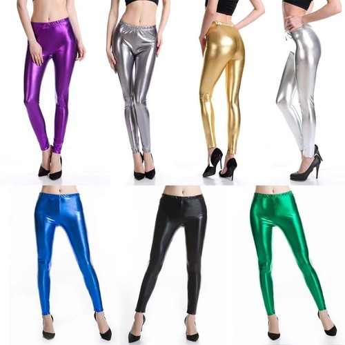 Pantaloni donna cropped lucidi