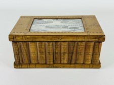Vintage Scatola A Libro In Legno Con Segreto Cofanetto Portagioie Anno 1950