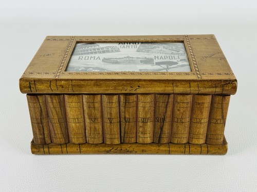 Scatola libro legno con - a, in
