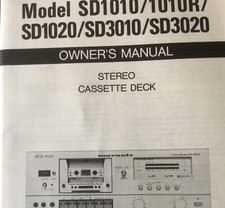 Manuale Marantz Stereo Cassette Deck Mod.SD3010/3020/1010/1020 SD 1010R