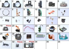 Canon EOS 350D ricambi part repair cover button ring flash shutter door keys LCD