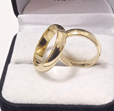 FEDI NUNZIALI MATRIMONIO 4.40mm DI OTTONE COLORE ORO GIALLO Fede Coppia 2pc.