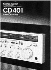 Harman Kardon CD-401 Cassette Deck Manuale Istruzioni Proprietari SPEDIZIONE GRATUITA