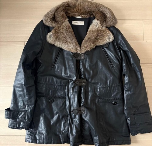 Cappotto pelle nero emporio - pelle,