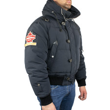 Dsquared2 giubbotto bomber nero vintage in piuma d'oca tg.50