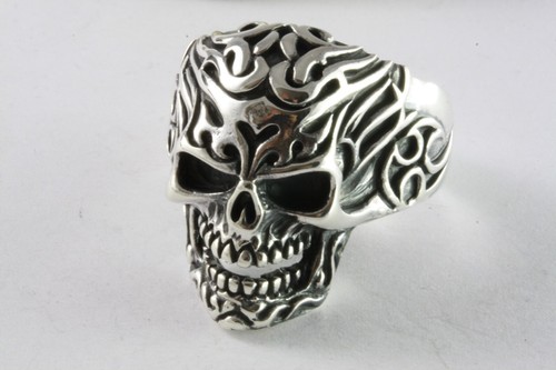 Anello teschio biker - teschio, classico