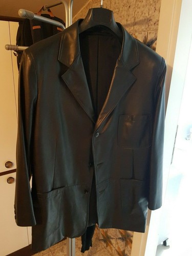 Giacca pelle uomo - pelle, nera
