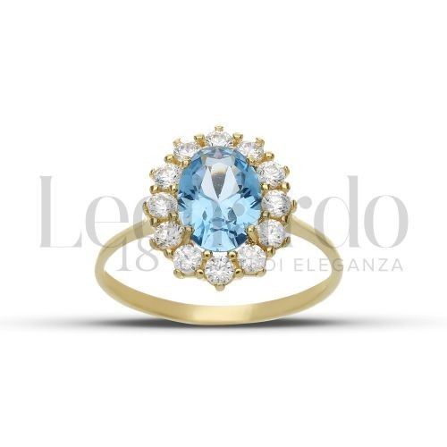Anello topazio azzurro oro - azzurro,