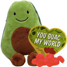 NUOVO CON ETICHETTE AVOCADO YOU GUAC MY WORLD PELUCHE GIOCATTOLO CON CUORI DI CARAMELLE GOMMOSE 6"