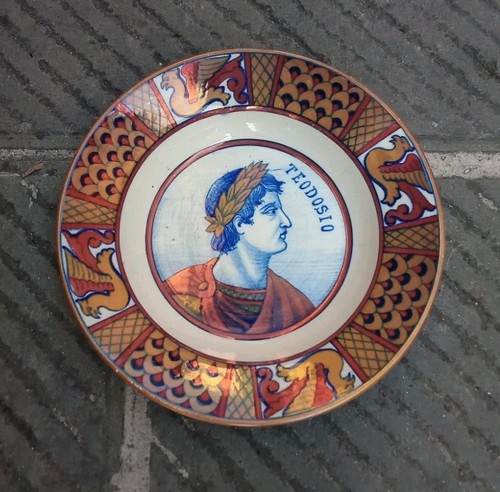 Piatto ceramica lustro - lustro, rubino
