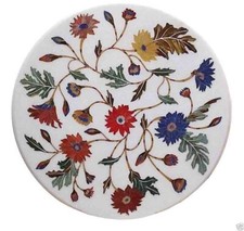 24 Zoll runder weißer Marmor Sofa-Mitteltisch elegantes modernes Design & Ede...