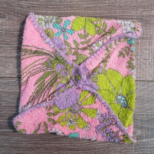 Vtg terry cloth pink floral - vtg,