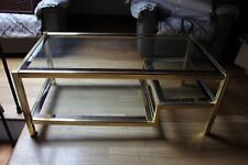 Tavolino da caffè, Tavolino da Salotto, 2 Ripiani in Vetro, Struttura